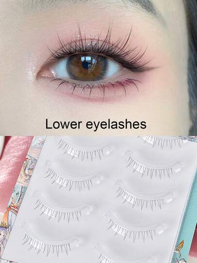 5 Pairs/Set Natural Looking Lower Lashes, Recommended For Natural Makeup