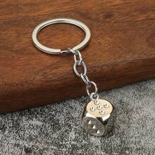 Alloy Playing Cards God Of Gamblers Dice Mahjong Plug Win Car Keychain Pendant Pendant Gift - 古錫 - 查看 2