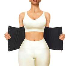 1pc Black Sauna Sweat Belt, Waist Trainer, Abdominal Compression Waist Cincher For Women - Black - View 5