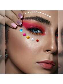 Rhinestone Stickers, Self-Adhesive Rhinestone Crafts, Acrylic Pearl Heart-Shaped Stickers, Self-Adhesive Rhinestone Craft, Various Shapes Of Rhinestone Stickers, Acrylic Rhinestone, Valentine's Day Stickers, Face Gems, Glitter DIY Cosmetics, Music Festival Crafts, Etc. Sparkling Rhinestones For DIY Crafts - Multicolor - View 9