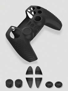 1pc Textured Silicone Grip Cover, 4pcs Silicone Thumb Stick Caps, 4pcs Trigger Buttons, 1pc Touch Screen Protector Film, Compatible With Elite Controller - View 2