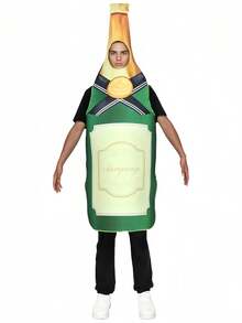 Oktoberfest Green Champagne Cosplay Jumpsuit, Carnival Halloween Christmas Pub Fun Costume, Unisex Foam Outfit - Multicolor - View 3