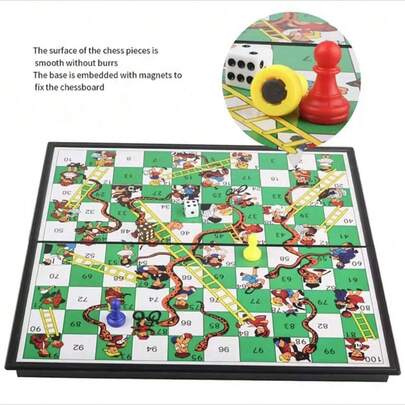 Foldable Snake And Ladder Board Game, Educational & Interactive Toy For Boys And Girls