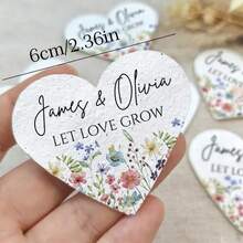Thẻ hình trái tim tùy chỉnh, Nhãn trái tim cá nhân hóa cho đám cưới, Thẻ quà tặng khách mời đám cưới tùy chỉnh, Quà tặng tiệc/Trang trí tiệc cưới, Thẻ treo tùy chỉnh, Thẻ quà tặng, Thẻ trang trí quà tặng, Tùy chỉnh cho đám cưới & sự kiện - Thẻ treo hình trái tim - Xem 5