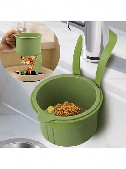 1pc Hands-Free Pressure Drain Basket, Filters Food Residue, Hanging Sink Drain Basket, One-Touch Pressure Drain Basket, Kitchen Rack, Faucet Drain Basket, Independent Drain Basket, Kitchen Storage, Sponge Drain Basket, Dishcloth Drain Basket, Soap Drain Basket - Suitable For Kitchen And Bathroom, Kitchen Supplies, Kitchen Accessories, Kitchen Tools