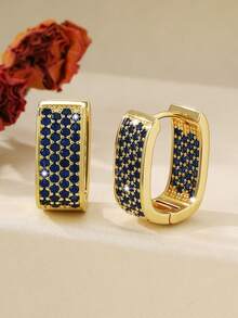 1 par de pendientes elegantes y versátiles para mujer, de moda y gráciles, adecuados para uso diario, ir al trabajo y reuniones - Blanco Rojo - Ver 5