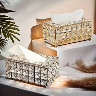 Kristal Kağıt Havlu Tutucu, Lüks Ev Kağıt Peçete Dispenseri, Parlak Kristal Kağıt Havlu Rafı