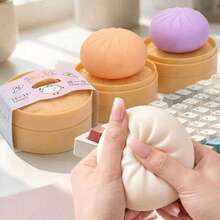 OBOVAY Soft Plush Dumpling Squeeze Toy, Realistic Bun Prank Toy, Squishy Stress Relief Toy, Washable Slow Rebound Squeeze Toy, Suitable As Gift For Friends, Office Stress Relief, Fun Party Favor - Multicolor - View 2