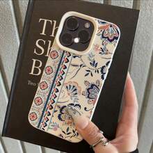 1pc TPU Material Retro Exotic Floral Pattern Phone Case Compatible With Iphone 17 Pro Max/17/16 Pro Max/15/13/12/11, S20 FE/A15/S24/A55, Note 11/Note 12/Note 13 Pro, Full Coverage Anti-Drop Soft Protective Phone Cover,International Version, Not The Domestic Version - White - View 2