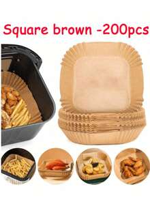 200张空气炸锅纸,内衬耐油防水空气炸锅纸篮碗,内衬6英寸100/50/25纸质空气炸锅衬垫,6英寸不粘方形烘焙纸,食用硅油纸,烤箱烧烤吸油纸,可重复使用,兼容大多数空气炸锅,情人节礼物,生日礼物,也是一份很棒的厨房礼物。 - 彩色 - 查看 13