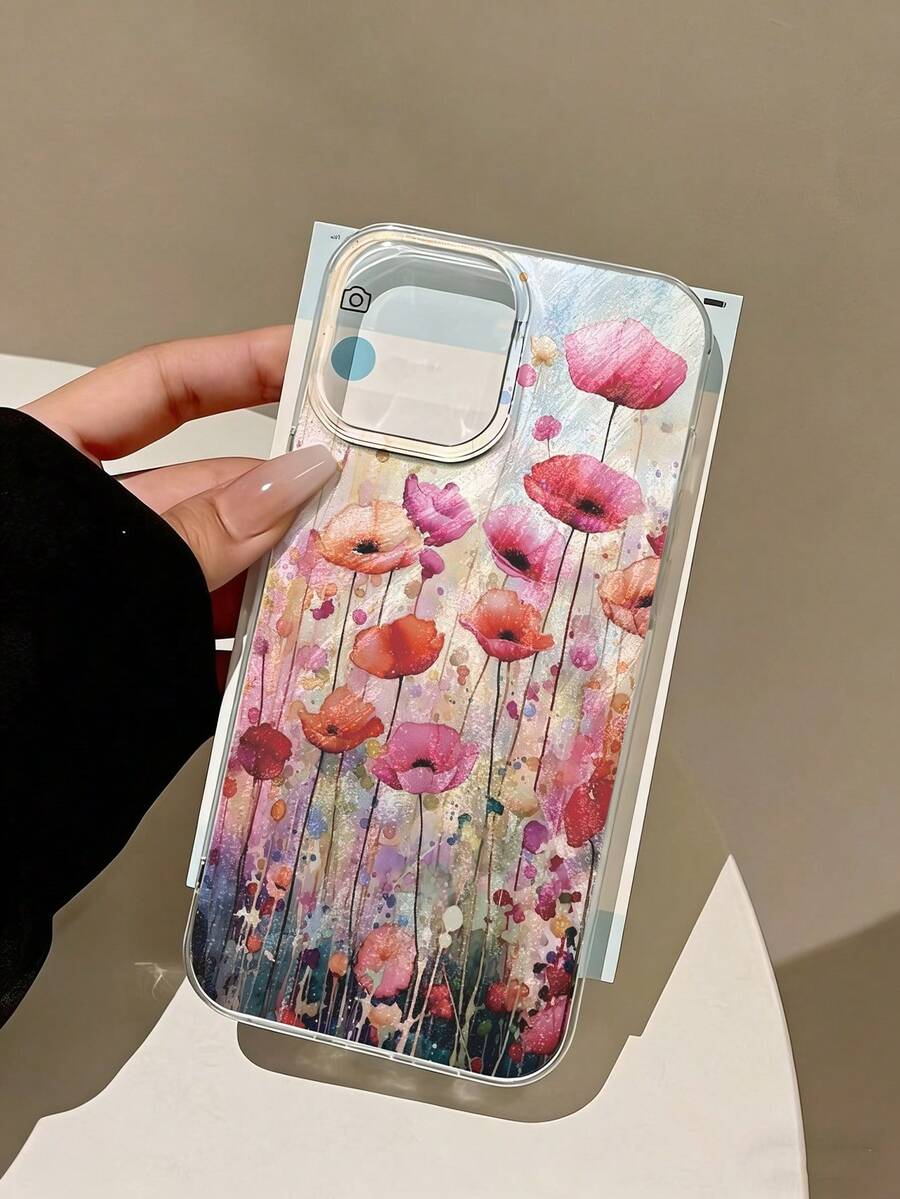 Floral Painted New Large Hole Feather Chiffon IMD Gradient PC+TPU Integrated Glossy Painted Anti-Drop Phone Case Compatible With IPhone7pro/17Air /17/17promax 16/11/16pro/16plus/16promax/16e/15Promax/13/14/12/XS/XR/7G/8P, Compatible With Samsung Galaxy S25/S25PLUS/S25 Ultra/A16/A36/A26/A56/A50/A12/A32/A52/A72/A51/A21S/A13/A14/S24/S24PLUS/S24Ultra,S22/A52/A53/A54/A55/, Compatible With Xiaomi 11/12Pro/12/12X/13Pro/14Pro/15Pro/, Compatible With 10/9/Note9/12c/Note11pro/Note8Pro Anti-Drop Phone Protective Case - Multicolor - View 1