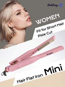 PinkSings 15mm Mini Straight Hair Clamp In Pink, Pencil-Type Straight Hair Clamp, Suitable For Short Hair, Mini Straightener With Floating Plate And Auto Shut-Off Feature - Pink - View 4