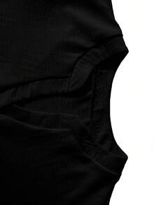 Plus Size Women V-Neck Ruffle Sleeve Solid Color Blouse Spring Black - Black - View 4