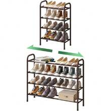 Expandable Metal Shoe Rack For Closet, Entryway And Hallway (Brown, 4 Levels Long), 41971897 - Bronze - View 1