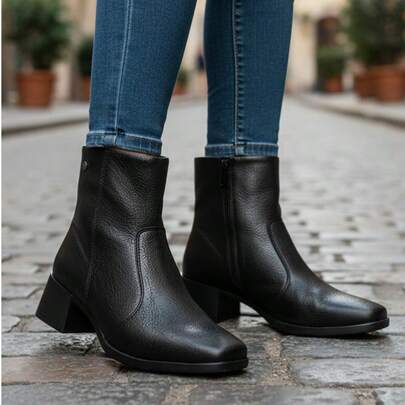 Bota Casual Ankle Boot Urbano Fashion Elegante Calce Fácil Sola Antiderrapante