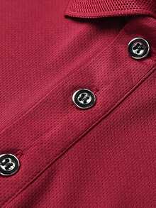 Camisa polo para hombres, cómoda y transpirable, adecuada para uso empresarial y deportivo en primavera - Burdeos - Ver 5
