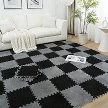 20pcs/Set Creative Puzzle Splicing Carpet, Geometric Pattern Mosaic Tile Mat, Plain Color Square Bedside Rug For Bedroom Gifts Birthday Graduation Home Decor Christmas Decorations Room Decor Christmas - Multicolor - View 21