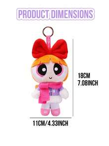 The Powerpuff Girls Warm Scarf Character Keychain Bag Charm Pendant, Cartoon Winter Outfit Design Featuring Cozy Scarf Detail and Expressive Face Elements, Soft-Touch Fabric Surface with Fine Stitching and Refined Craftsmanship, Lightweight Hanging Ornament Keybory for Fine Stitching and Refined Craftsmanship, Lightweight Hanging Ornament Keypory for Fine Stutem Tod Display Decoration and Desk Accent, Eye-Catching Seasonal Cartoon Accessory for Character Fans and Art Figure Collectors, Ideal Christmas Holiday Birthday Gift Choice for Friends Couples and Special Celebration Moments - 彩色 - 查看 14