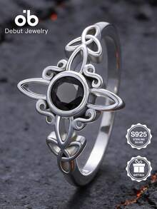 1 chiếc nhẫn phù thủy Celtic Gothic bằng bạc Sterling S925 | Khảm họa tiết phù thủy mã não đen | Nhẫn bảo vệ phù thủy dành cho cả nam và nữ, Nhẫn đôi, Thích hợp cho Halloween, Lễ Phục sinh, Đeo hàng ngày, Quà tặng cho Ngày lễ tình nhân, Ngày của mẹ, Lễ hội âm nhạc, Sinh nhật, Có hộp quà tặng - Chiếc nhẫn phù thủy Gothic - Xem 17