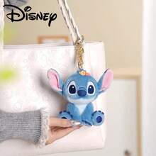 Disney 1个莉萝与史迪奇官方卡通毛绒挂件，可作包包装饰或生日礼物 - 藍色 - 查看 5