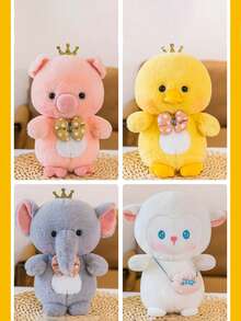 可爱企鹅毛绒玩具，带围巾，创意企鹅玩偶，生日礼物 - 藍色 - 查看 4