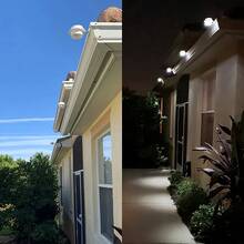 4 PCS Solar Outdoor Lights, Gutter Solar Lights, IP44 Waterproof, Smart Light Sense, 3200mAh,3LED Lights, Solar Path Lighting, Automatic Dusk To Dawn Function, Solar Searchlights And Security Lights For Patio, Garden, Garage, Driveway And Camping - White - 4pcs - View 4