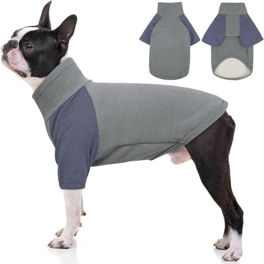 1pc High Collar Elastic Dog Sweater, Soft Warm Jacket, Small/Medium/Large Breed Dog Fleece Vest, Suitable For All Seasons Dog Shirt, Knitted Pullover Lightweight Clothing Jumpsuit