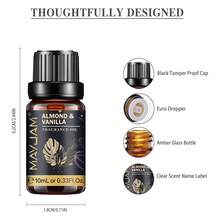 MAYJAM 1瓶10毫升杏仁香草香氛精油，适用于香薰机、加湿器、DIY手工皂、蜡烛制作、家庭香薰、空气净化、办公室放松，持久留香 - 杏仁和香草 - 查看 9