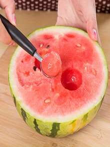 1/2个不锈钢水果球勺，水果球挖掘器，双头水果瓜球勺，西瓜球勺，创意水果勺，双头西瓜勺，哈密瓜勺，冰淇淋勺，厨房工具，厨房配件 - 銀色 - 查看 5