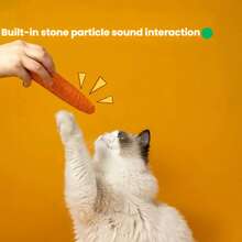 1pc Large Cat Toy, Pet Chew Toy, Cute Paper Rope Carrot Interactive Cat Toy, Self-Entertainment Boredom Relief Durable Chew Toy, Cat Stick Rattle Kitten Teething Scratching Toy - Orange - View 8