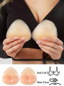 1/2 Pairs Reusable Double-Sided Adhesive Push Up Bra Pads - Sticky Bra Pads With Padding For Dresses, Bikinis - Multicolor - View 3