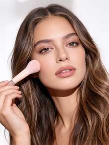 13件套粉色便携式化妆刷套装 - 多功能软毛迷你面部刷套装 + 植绒粉扑 + 小号化妆海绵 - 粉色 - 查看 8