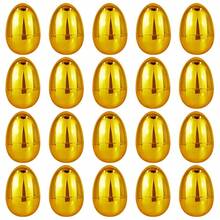6pcs/12pcs Golden Colorful Plastic Easter Eggs Fillable Easter Eggs With Bunny & Hop Design For Easter Egg Hunt Party Supplies - Multicolor - View 7