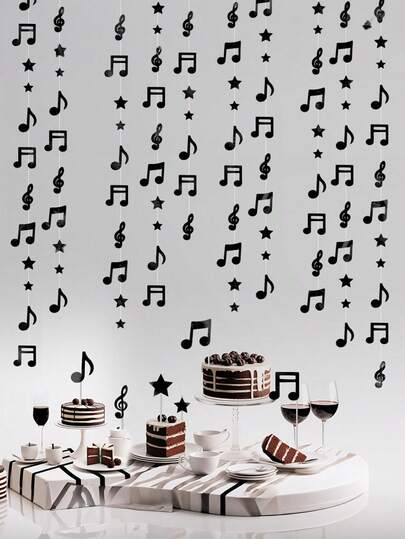 300/118inch Multi-Color Musical Note Banner, Music Party Decoration, Background Decoration Banner, Suitable For Festivals, Weddings, Birthdays, Concerts, Holidays, Ceiling, Wall, Balloon Decorations, Music Party Decorations, Party Decorations, Home Decorations, Room Decorations