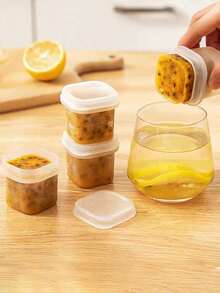 4/6pcs Food Storage Containers With Lids, 60ml Passion Fruit Lemon Divider Boxes, Fridge Fruit Tea Frozen Food Organizer Boxes, Compartment Containers - View 5