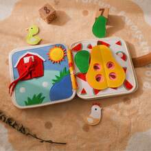 Felt Quiet Book For Babies - Durable Felt Interactive Picture Book With Squirrel And Other Animal Patterns, Learning Toy To Promote Motor Skills, Tactile And Visual Development, Ideal Birthday Or Christmas Gift For Babies - 彩色 - 查看 8