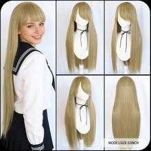 Vibrant Extra Long Straight Wigs With Bangs – Heat Resistant Synthetic Hair, Universal & Versatile, Natural Looking, Beginner Friendly, Perfect For Party Cosplay, Holiday, Fashion & Daily Wear (Blonde, Green, Purple, Teal, Blue, Flaxen) - Ideal For Women & Men, Role-Play, Movie Cartoon Character Costume, Proms, Comic Con & Photo Shoots - Easy To Style & Maintain - Multicolor - View 8