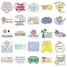 50PCS French Stickers Motivational Stickers Inspirational Stickers Encouraging Stickers Cute Cartoon Stickers Waterproof Vinyl Sticker For Water Bottle Laptop Phone Skateboard Bike Luggage Guitar Scrapbook Supplies Stationery Funny Stickers Kindle - A - View 5
