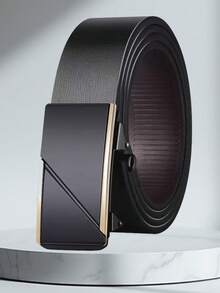 Men's Automatic Buckle Belt Set, Fashionable Business Style, Suitable For Husband, Boyfriend Daily Commute - Yellow Gold - View 10