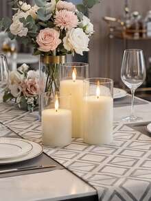 3pcs Flameless Candle Lights With Timer Remote Control, Battery Operated Realistic Wick LED Candles, Suitable For Wedding, Birthday, Party, Mother's Day, Christmas, Halloween, Smokeless, Fireless, Odorless - Transparent-warm Light - View 4