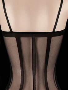 Seksowne bodystockingi damskie Hollow Out Alluring Spring Black - Czarne - Zobacz 5