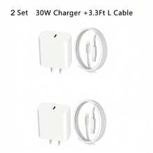 30W快速充电器适配器 + 3.3英尺高效数据传输充电线，兼容 14 Pro Max/14 Pro/14 Plus/14/13/12/11/XS/XR系列，墙式充电器套装 - 白色 - 查看 10