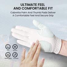 FINGER TEN 1pc Women's Golf Glove With Ball Marker, Left Hand, Breathable Soft Glove With Fashionable Leaf And Golf Ball Pattern, Enhances Stable Swing Performance, Comfortable Fit For Women's Hand - Orange - View 4