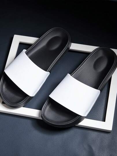 Men's Sports Slippers, Durable Thick EVA Sole, Lightweight Casual Indoor Outdoor Sandals, Summer Beach Outdoor Casual Flip Flops