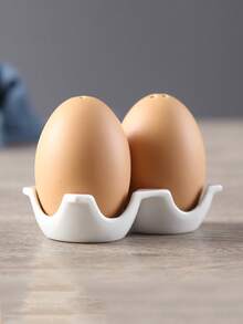 New Egg-Shaped Ceramic Seasoning Jar, Creative Ceramic Condiment Bottle For Kitchen And Dining, Spice, Salt, Pepper Shaker - Multicolor - View 4