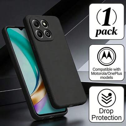 Coque de téléphone noire pour Edge 50 Neo, antichoc, minimaliste, étui de protection de téléphone de couleur unie, en matériau TPU