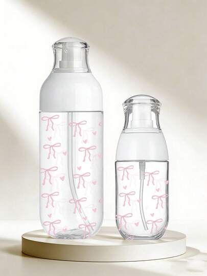 1pc 50/100/150ml Refillable Travel Bottle With Bow Design, Suitable For Cosmetics, Shampoo, Body Wash, Conditioner, Makeup Remover, Spray Bottle, Plant Mister, Great For Travel, Hairstyling, Cleaning, Moisturizing