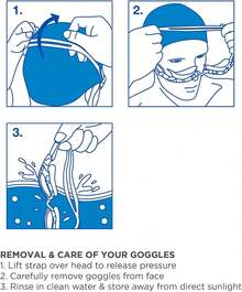 Swimming Goggles Anti-Fog & - Blue/ White/Tint Blue - View 10