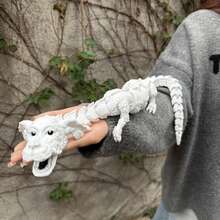 1pc  Lucky Dog Dragon, Falkor The Luck Dragon Doll, Collectible Figurine, Realistic Animal Model, Desk Decoration, Unique Gift, Holiday Present ,Easter Egg Gifts - 白色 - 查看 10