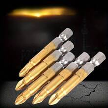 [S2 Titanium Coated Anti-Slip Drill Bits] PH2 Cross Electric Screwdriver Bits, Household Electric Screwdriver Bits, Hexagonal Shank Impact Drill Accessories, High Hardness And Durable - Titanium-coated Anti-slip Drill Bits - View 7